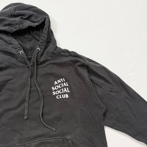 Anti Social Social Club Black Logo Hoodie, Size Medium - Picture 3 of 8